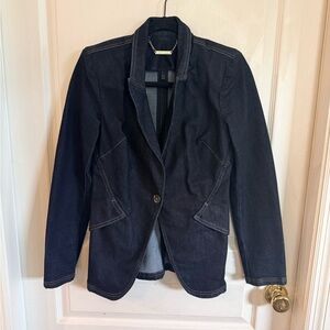 Womens Dark Wash Denim Blazer  -  - size 6 White House Black Market